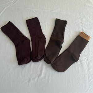 Stylish Women's Brown Dress Sock - Set of 4